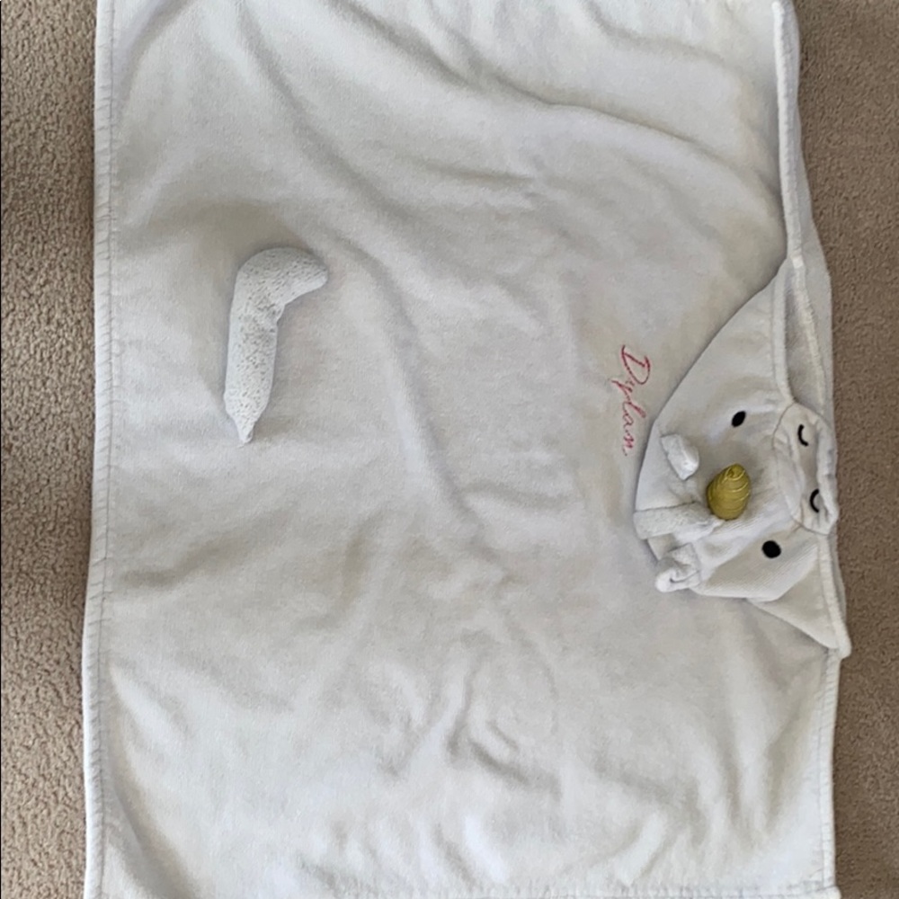 Pottery Barn Kid Unicorn Towel- personalized Dylan